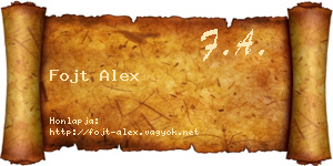 Fojt Alex névjegykártya
